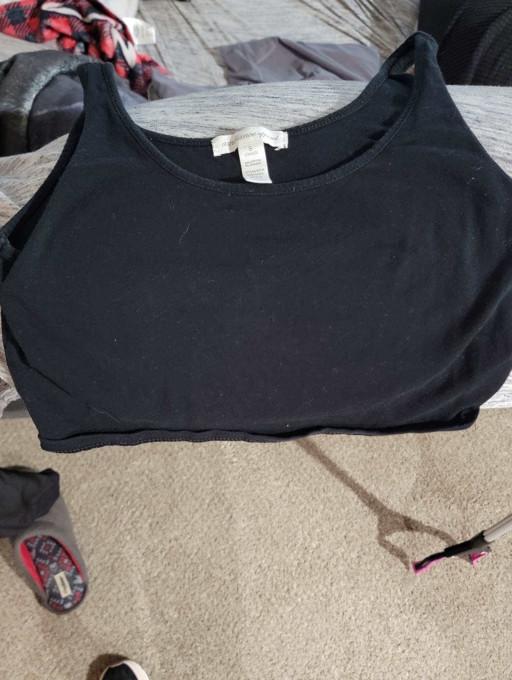 Ambiance Apparel Black Bra Crop Top